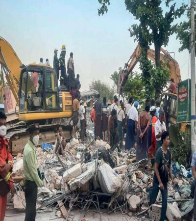 म्यानमार भूकंपामुळे मोठे नुकसान